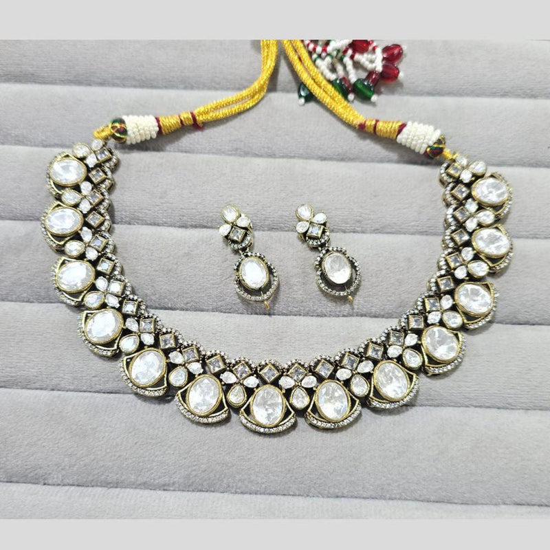 JCM Polki Kundan Stone Necklace Set