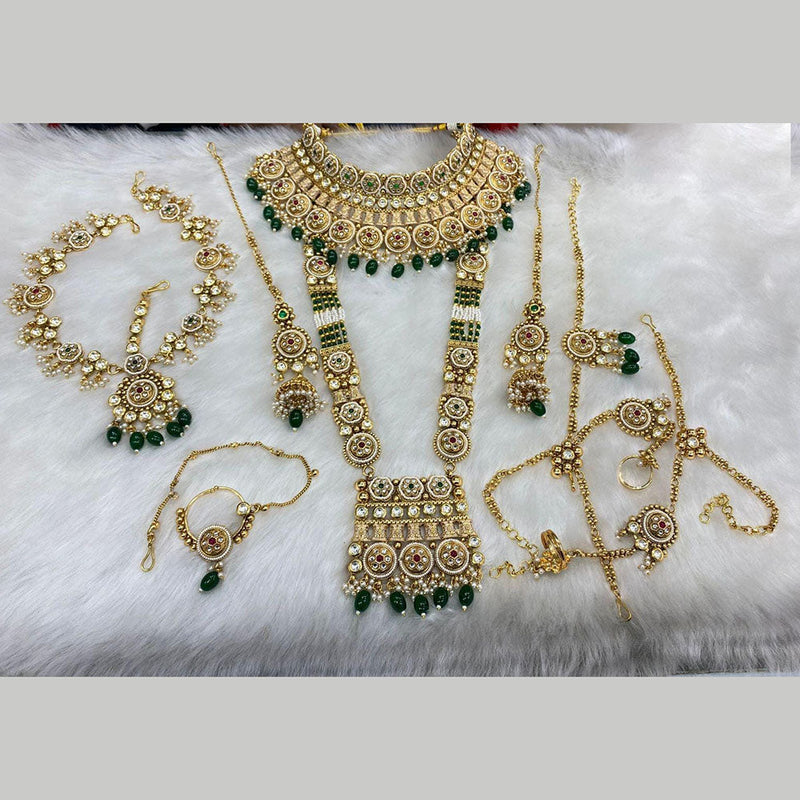 JCM Gold Plated Pota Stone And Beads Bridal Set