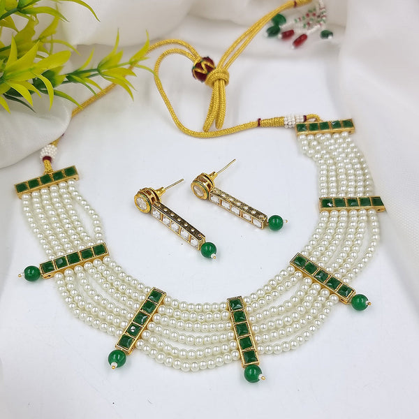 JCM Gold Plated Gold Plated Pearls Necklace Set