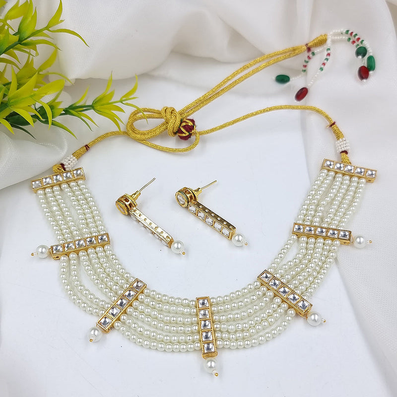 JCM Gold Plated Gold Plated Pearls Necklace Set