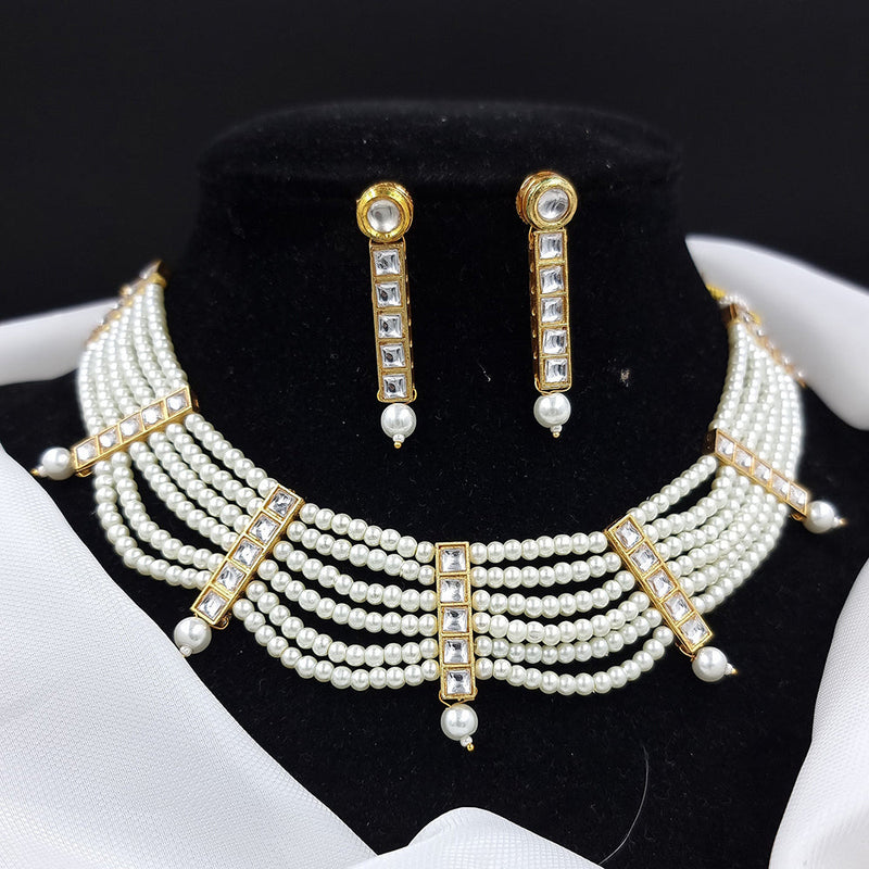 JCM Gold Plated Gold Plated Pearls Necklace Set