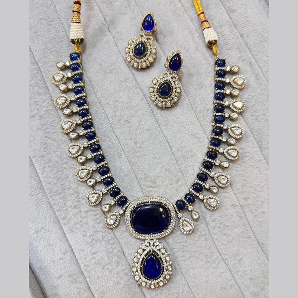 JCM Gold Plated Polki Kundan Stone Necklace Set