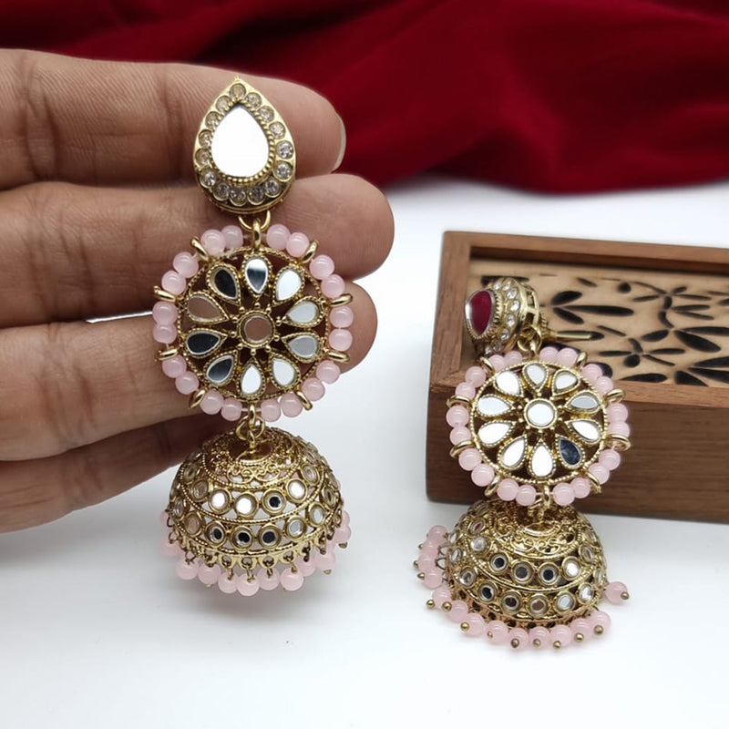 JCM Gold Plated Mirror And Pearls Jhumki