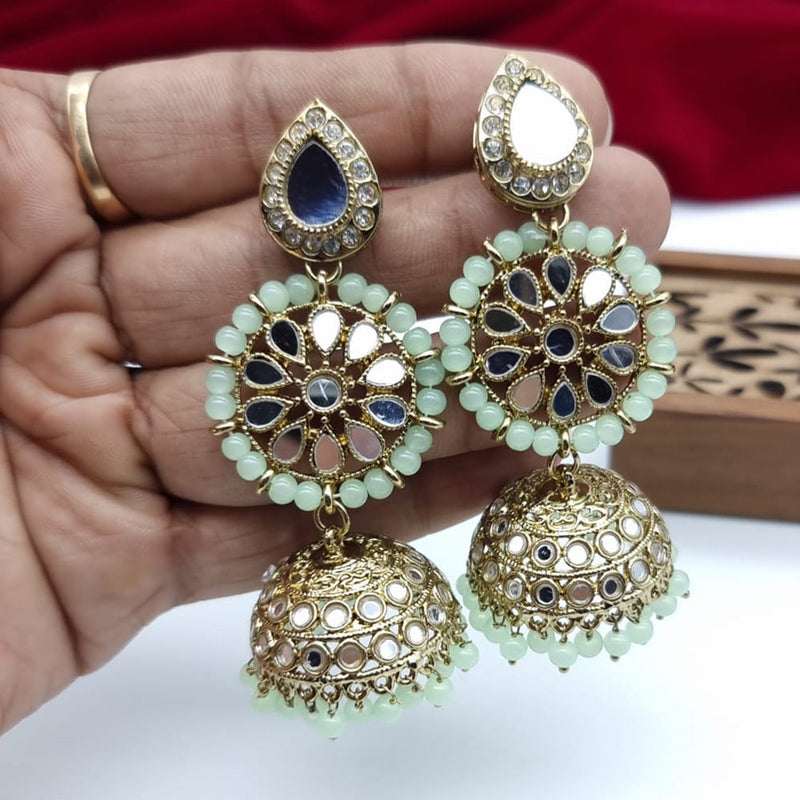 JCM Gold Plated Mirror And Pearls Jhumki