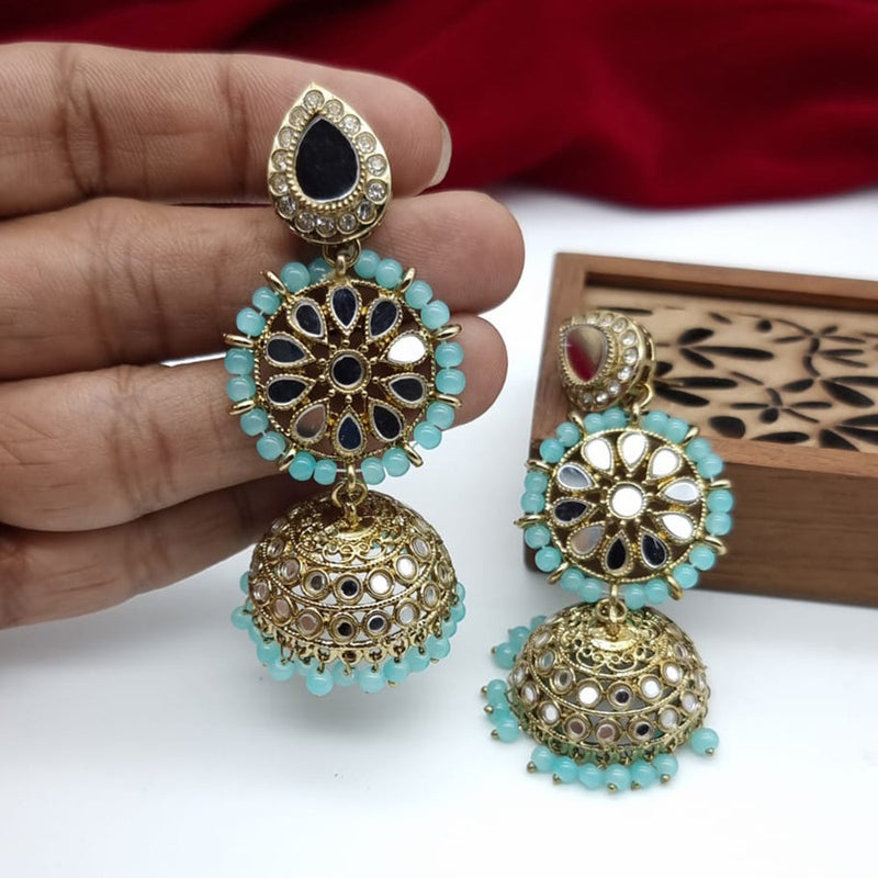 JCM Gold Plated Mirror And Pearls Jhumki