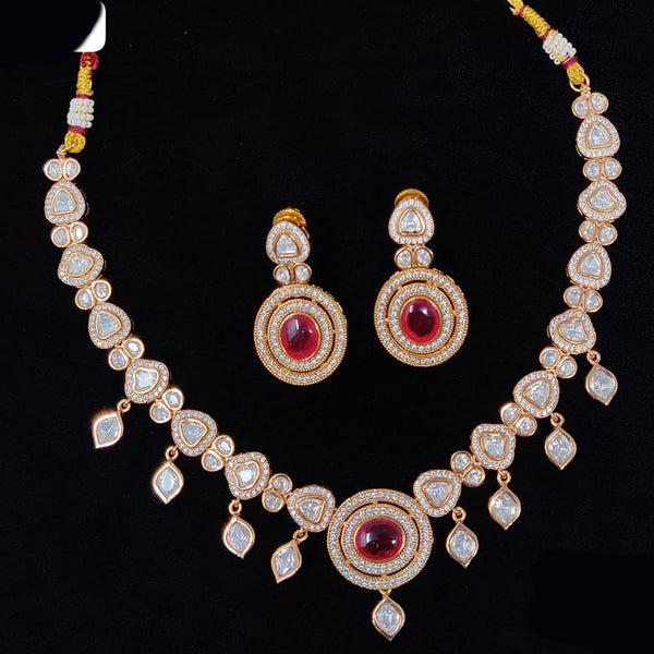 JCM Polki Kundan Stone Choker Necklace Set