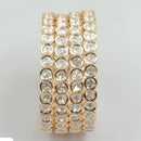 JCM Gold Plated Polki Kundan Stone Bangles Set
