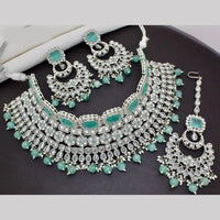 JCM Silver Plated Reverse AD And Beads Necklace Set