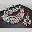 JCM Silver Plated Reverse AD And Beads Necklace Set