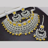 JCM Silver Plated Reverse AD And Beads Necklace Set