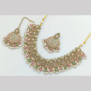 JCM Gold Plated Crystal Stone Pearl And Beads Necklace Set