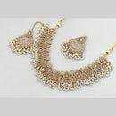 JCM Gold Plated Crystal Stone Pearl And Beads Necklace Set