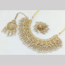 JCM Gold Plated Crystal Stone Pearl And Beads Necklace Set