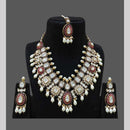 JCM Gold Plated Crystal Stone And Beads Necklace Set