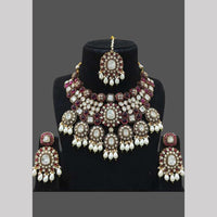 JCM Gold Plated Crystal Stone And Beads Necklace Set