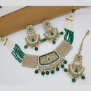 JCM Gold Plated Crystal Stone And Pearls Beads Necklace Set