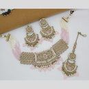 JCM Gold Plated Crystal Stone And Pearls Beads Necklace Set