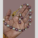 JCM Gold Plated Crystal Stone Meenakari Necklace Set