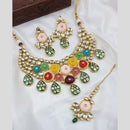 JCM Gold Plated Kundan Stone Meenakari Necklace Set