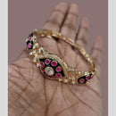 JCM Gold Plated Kundan Stone And Meenakari Bracelets