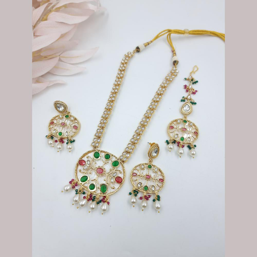 JCM Gold Plated Pota Stone Necklace Set