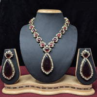 JCM Gold Plated Crystal Stone Necklace Set