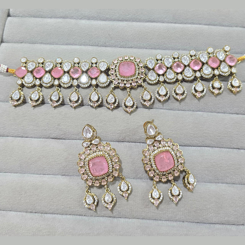 JCM Royal Radiance Gold Plated Crystal Stone Necklace Set