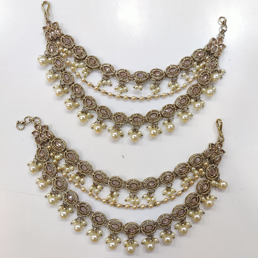 JCM Gold Plated Traditional Pearl and Crystal Kanchain