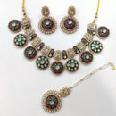 JCM Traditional Gold Plated Kundan & Meenakari Festive Jewelry Collection Neckalce Set
