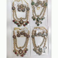 JCM Traditional Gold Plated Kundan & Meenakari Festive Jewelry Collection Neckalce Set