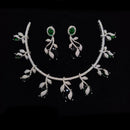 JCM Silver Plated American Diamonds Necklace Set