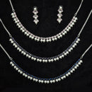 JCM Silver Plated American Diamonds Necklace Set