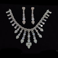JCM Silver Plated American Diamonds Necklace Set