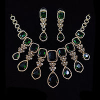 JCM Silver Plated American Diamonds Necklace Set
