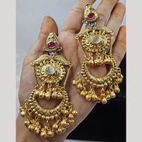 JCM Gold Plated Pota Stone Dangler Earrings