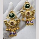 JCM Gold Plated Pota And Pearl Jhumki Earrings