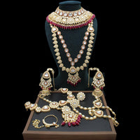 JCM  Gold Plated Kundan And Meenakari Bridal Set
