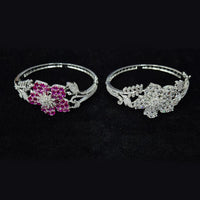 JCM Silver Plated Radiant American Diamond Perfect for Weddings & Parties Bracelets