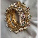JCM Traditional Gold Finish Pota Stone And Pearl Bangles Set