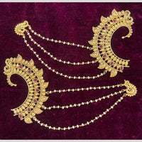 JCM Gold Plated Pota Stone And  Pearls Kanchain