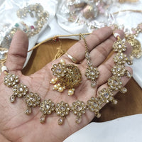JCM Elegant Evening Gold Plated Crystal Necklace Set