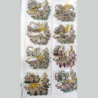 JCM Gold Plated Polki Kundan Stone And Beads Necklace Set