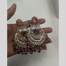 JCM Gold Plated Crystal Stone And Beads Dangler Earrings