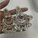 JCM Gold Plated Crystal Stone And Beads Dangler Earrings