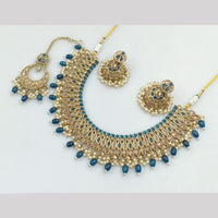 JCM Gold Plated Crystal Stone And Beads Necklace Set