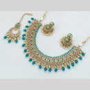 JCM Gold Plated Crystal Stone And Beads Necklace Set