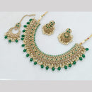 JCM Gold Plated Crystal Stone And Beads Necklace Set