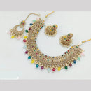 JCM Gold Plated Crystal Stone And Beads Necklace Set