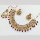 JCM Gold Plated Crystal Stone And Beads Necklace Set