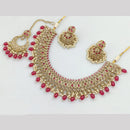 JCM Gold Plated Crystal Stone And Beads Necklace Set